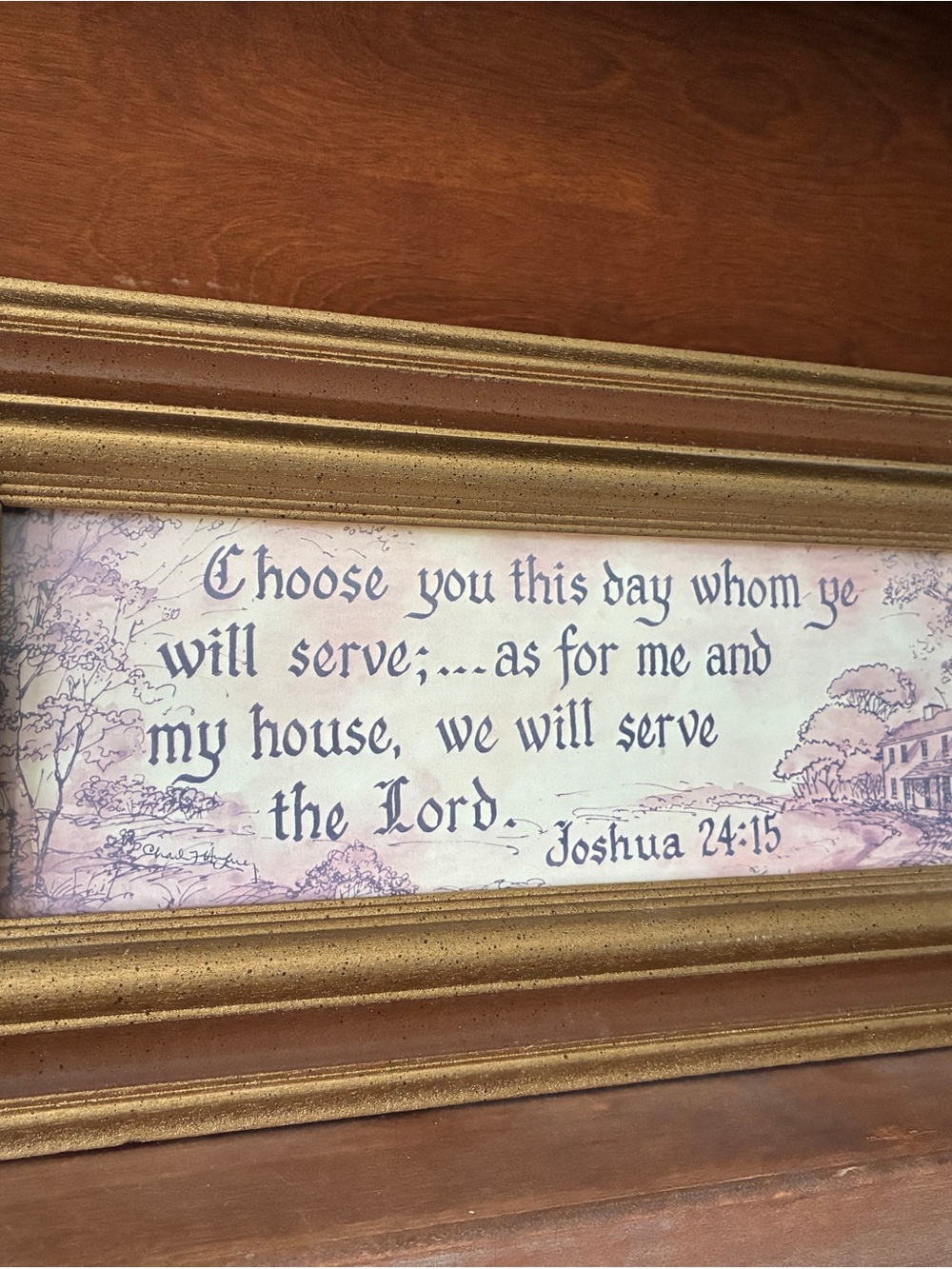 Vintage 1970s Wall Art Joshua 24:15